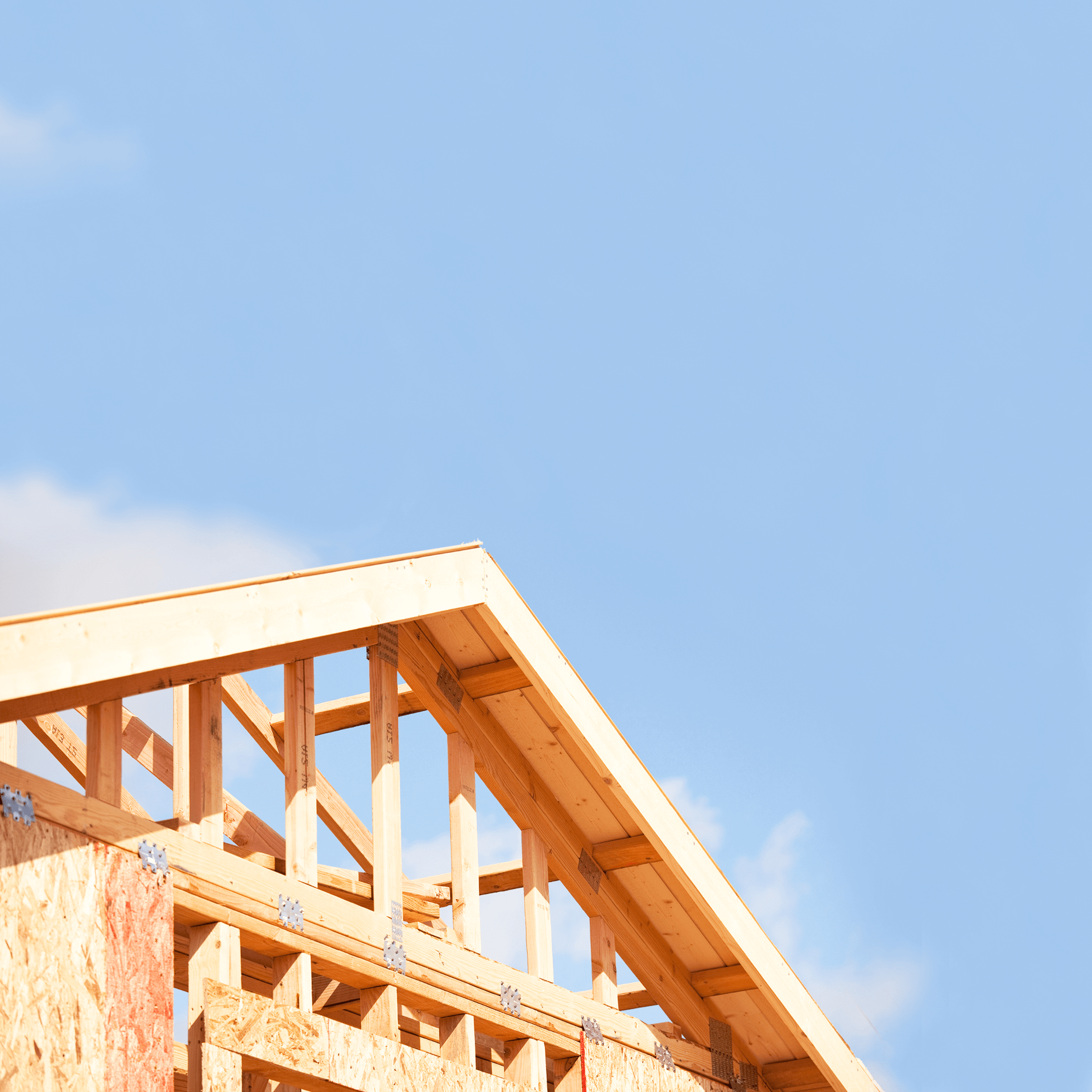 wooden frame of house funded by hard money lenders