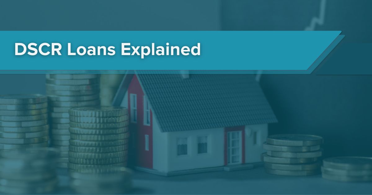 DSCR Loans Explained using a house with a stack of coins next to it.